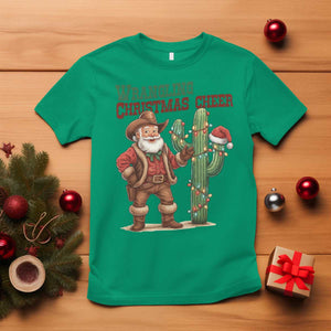 Funny Santa Cowboy T Shirt Wrangling Christmas Cheer TS14 Irish Green Print Your Wear