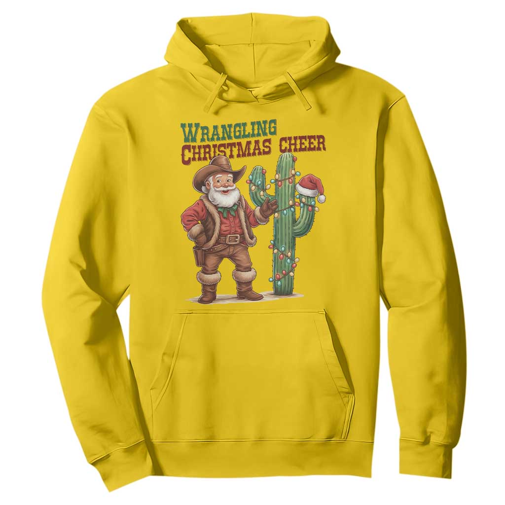 Funny Santa Cowboy Hoodie Wrangling Christmas Cheer TS14 Daisy Print Your Wear