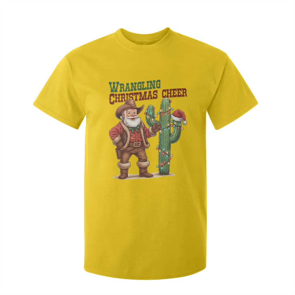 Funny Santa Cowboy T Shirt For Kid Wrangling Christmas Cheer TS14 Daisy Print Your Wear