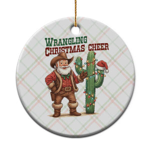 Funny Santa Cowboy Ceramic Ornament Wrangling Christmas Cheer TS14 1pc Christmas Plaid Print Your Wear