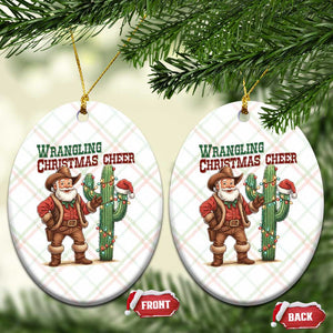 Funny Santa Cowboy Ceramic Ornament Wrangling Christmas Cheer TS14 Print Your Wear