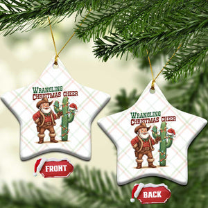 Funny Santa Cowboy Ceramic Ornament Wrangling Christmas Cheer TS14 Print Your Wear