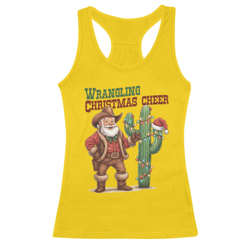Funny Santa Cowboy Racerback Tank Top Wrangling Christmas Cheer TS14 Daisy Print Your Wear