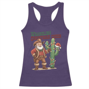 Funny Santa Cowboy Racerback Tank Top Wrangling Christmas Cheer TS14 Purple Print Your Wear