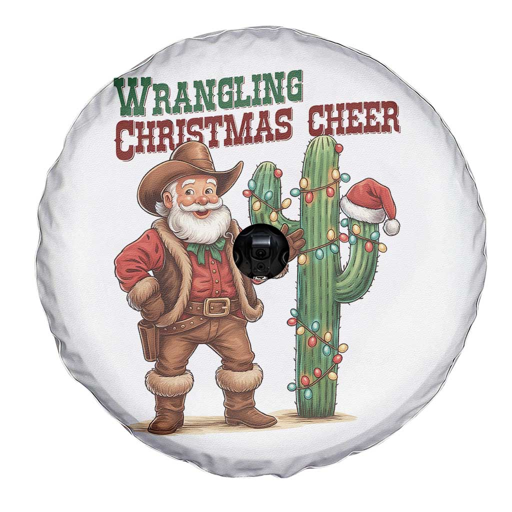 Funny Santa Cowboy Spare Tire Cover Wrangling Christmas Cheer TS14 Print Your Wear