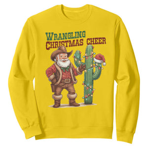 Funny Santa Cowboy Sweatshirt Wrangling Christmas Cheer TS14 Daisy Print Your Wear