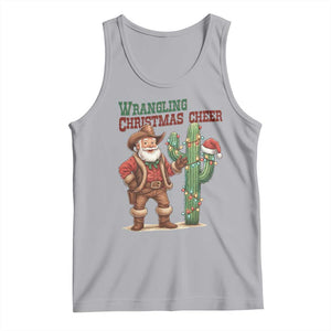 Funny Santa Cowboy Tank Top Wrangling Christmas Cheer TS14 Athletic Heather Print Your Wear