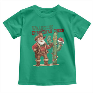 Funny Santa Cowboy Toddler T Shirt Wrangling Christmas Cheer TS14 Irish Green Print Your Wear