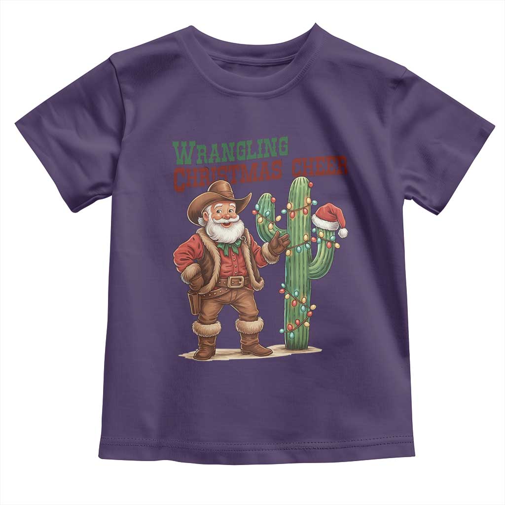Funny Santa Cowboy Toddler T Shirt Wrangling Christmas Cheer TS14 Purple Print Your Wear