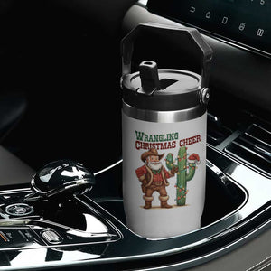 Funny Santa Cowboy Flip Straw Tumbler Wrangling Christmas Cheer TS14 Print Your Wear