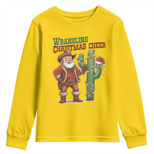 Funny Santa Cowboy Youth Sweatshirt Wrangling Christmas Cheer TS14 Daisy Print Your Wear