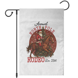 Cowboy Santa Christmas Garden Flag Annual North Pole Rodeo Dec 25th TS14 White Print Your Wear