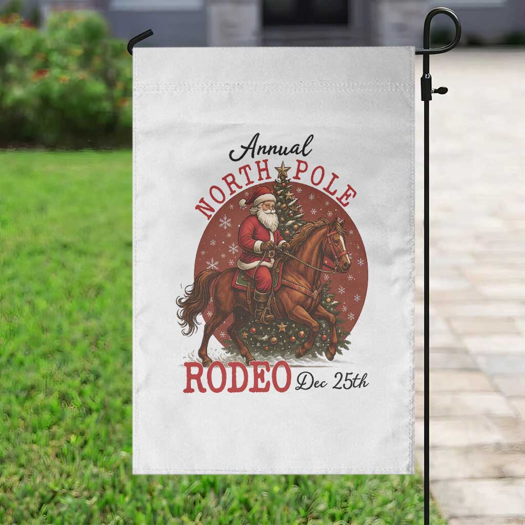 Cowboy Santa Christmas Garden Flag Annual North Pole Rodeo Dec 25th TS14 Print Your Wear