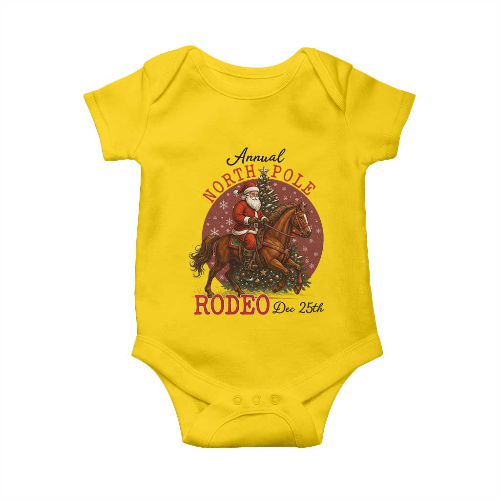 Cowboy Santa Christmas Baby Onesie Annual North Pole Rodeo Dec 25th TS14 Daisy Print Your Wear