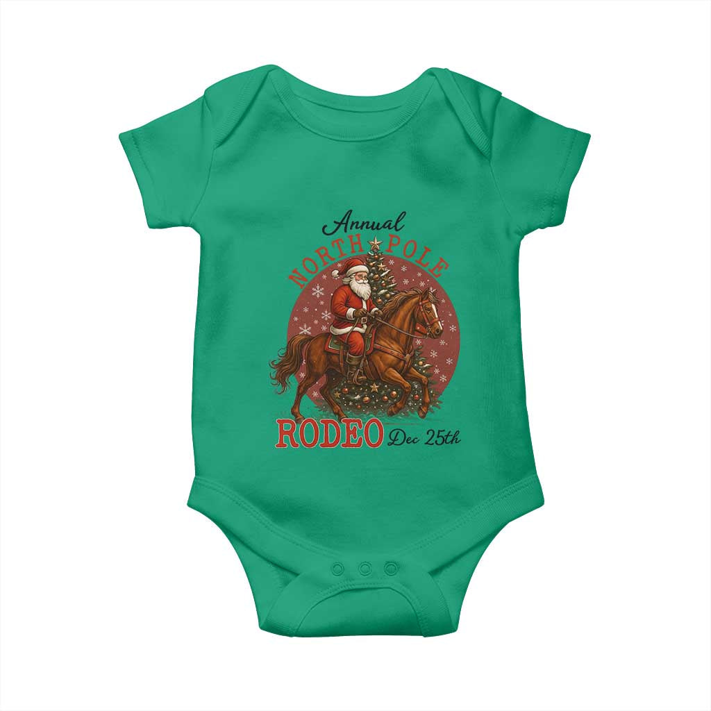 Cowboy Santa Christmas Baby Onesie Annual North Pole Rodeo Dec 25th TS14 Irish Green Print Your Wear