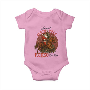Cowboy Santa Christmas Baby Onesie Annual North Pole Rodeo Dec 25th TS14 Light Pink Print Your Wear