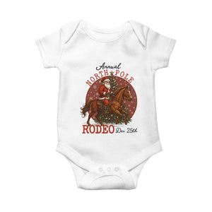 Cowboy Santa Christmas Baby Onesie Annual North Pole Rodeo Dec 25th TS14 White Print Your Wear