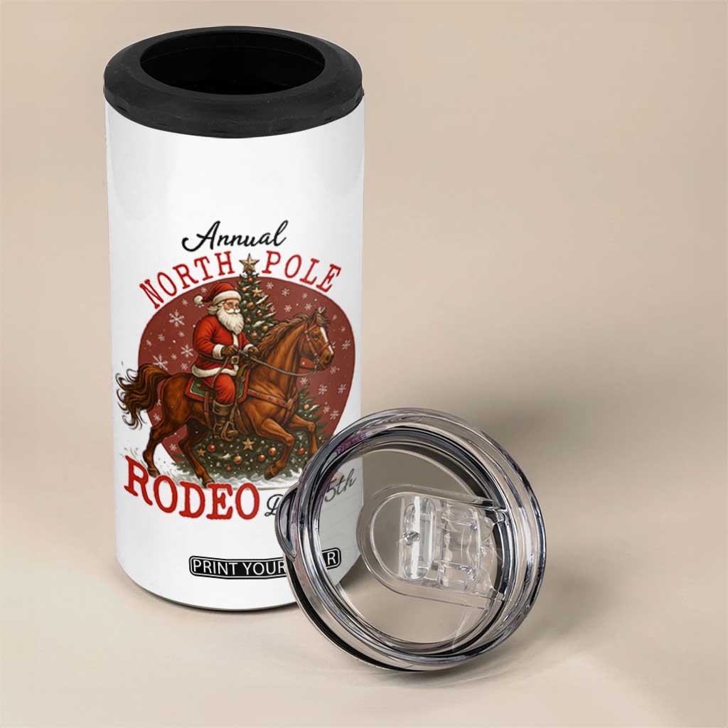 Cowboy Santa Christmas 4 in 1 Can Cooler Tumbler Annual North Pole Rodeo Dec 25th TS14 Print Your Wear