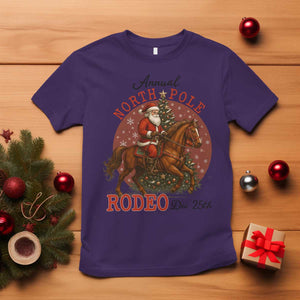 Cowboy Santa Christmas T Shirt Annual North Pole Rodeo Dec 25th TS14 Purple Print Your Wear