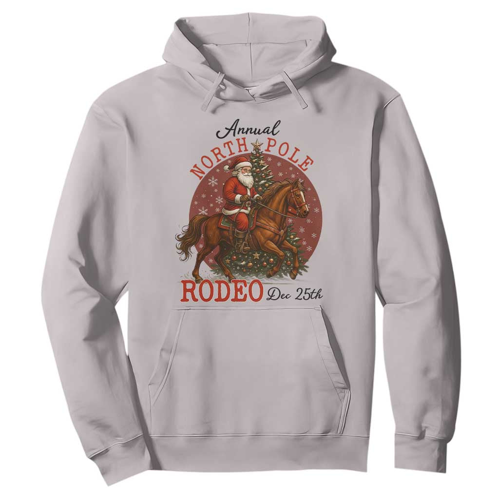 Cowboy Santa Christmas Hoodie Annual North Pole Rodeo Dec 25th TS14 Ice Gray Print Your Wear