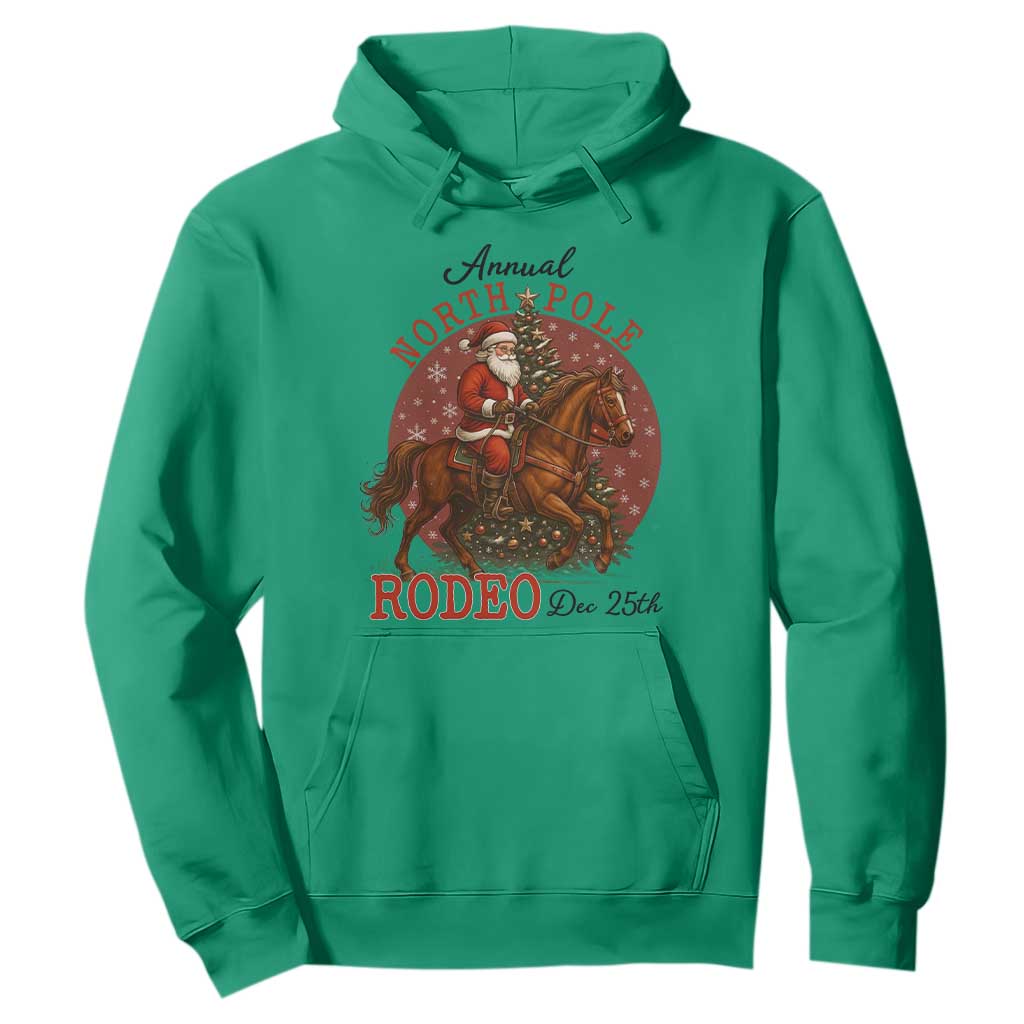Cowboy Santa Christmas Hoodie Annual North Pole Rodeo Dec 25th TS14 Irish Green Print Your Wear