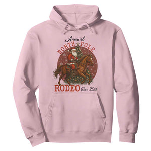 Cowboy Santa Christmas Hoodie Annual North Pole Rodeo Dec 25th TS14 Light Pink Print Your Wear