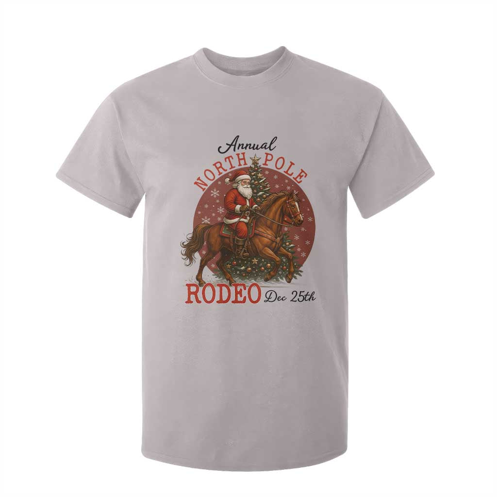 Cowboy Santa Christmas T Shirt For Kid Annual North Pole Rodeo Dec 25th TS14 Ice Gray Print Your Wear