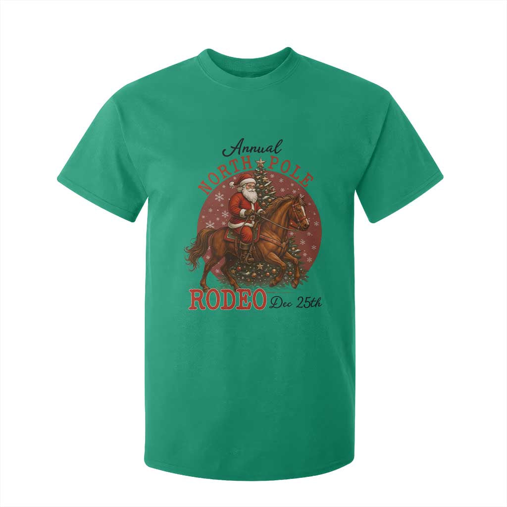 Cowboy Santa Christmas T Shirt For Kid Annual North Pole Rodeo Dec 25th TS14 Irish Green Print Your Wear
