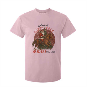 Cowboy Santa Christmas T Shirt For Kid Annual North Pole Rodeo Dec 25th TS14 Light Pink Print Your Wear