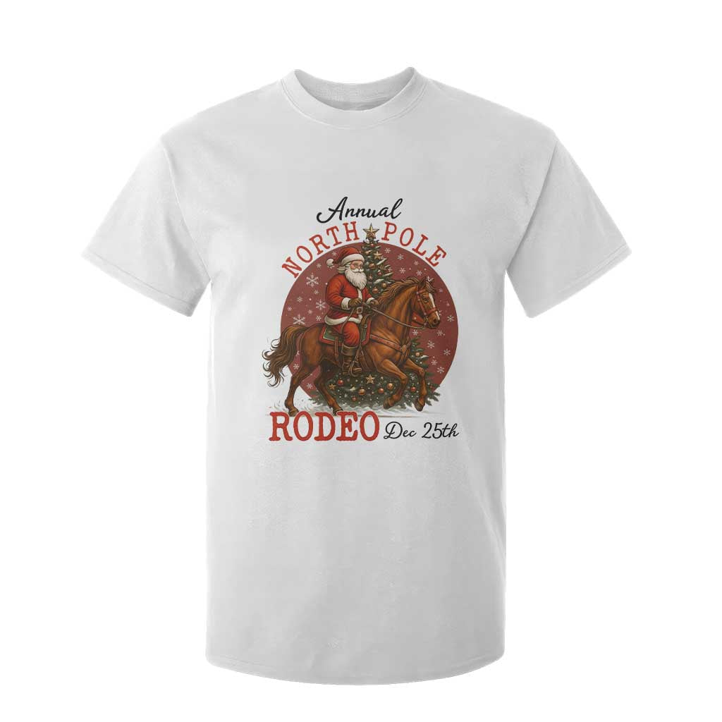 Cowboy Santa Christmas T Shirt For Kid Annual North Pole Rodeo Dec 25th TS14 White Print Your Wear