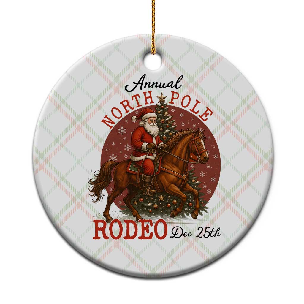 Cowboy Santa Christmas Ceramic Ornament Annual North Pole Rodeo Dec 25th TS14 1pc Christmas Plaid Print Your Wear