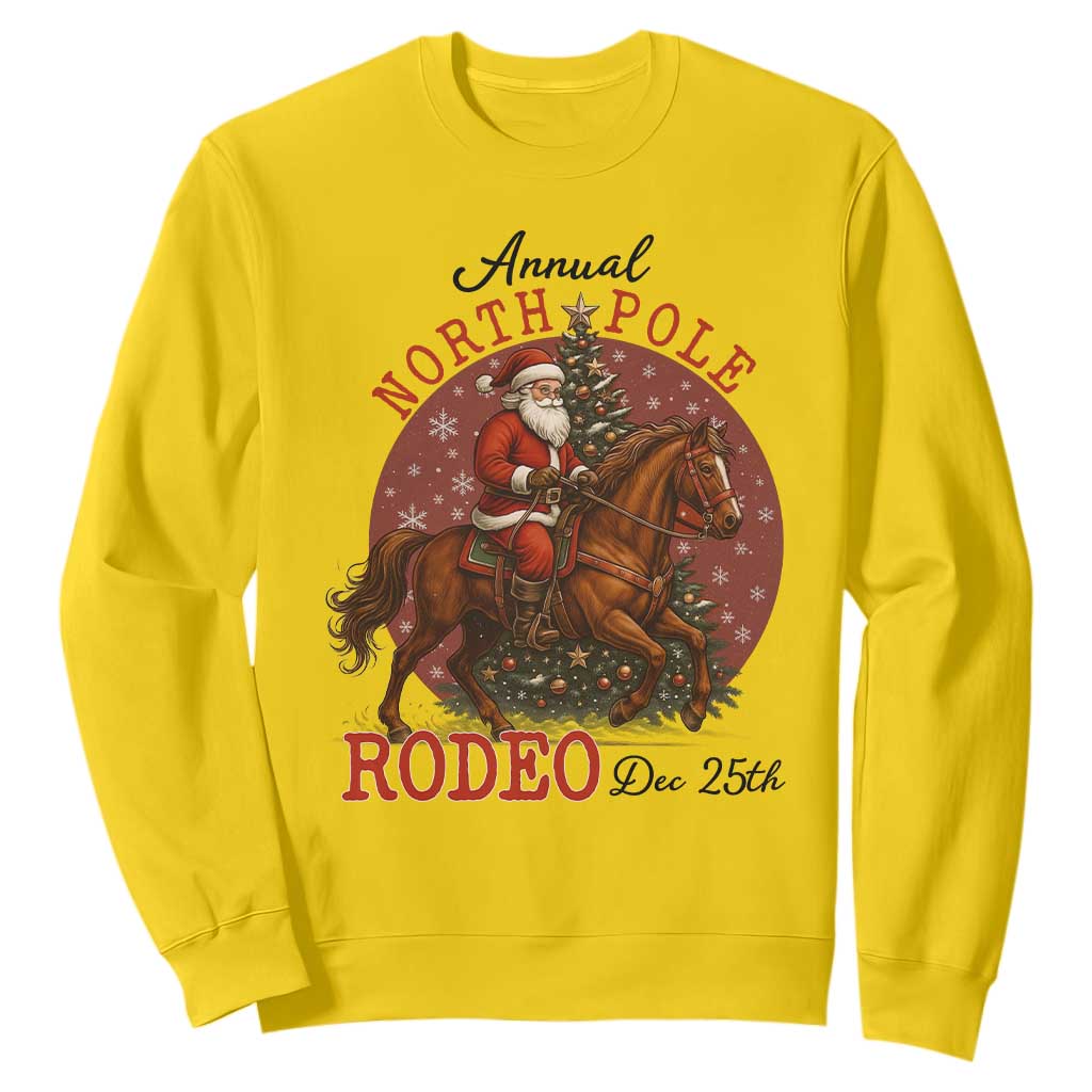 Cowboy Santa Christmas Sweatshirt Annual North Pole Rodeo Dec 25th TS14 Daisy Print Your Wear