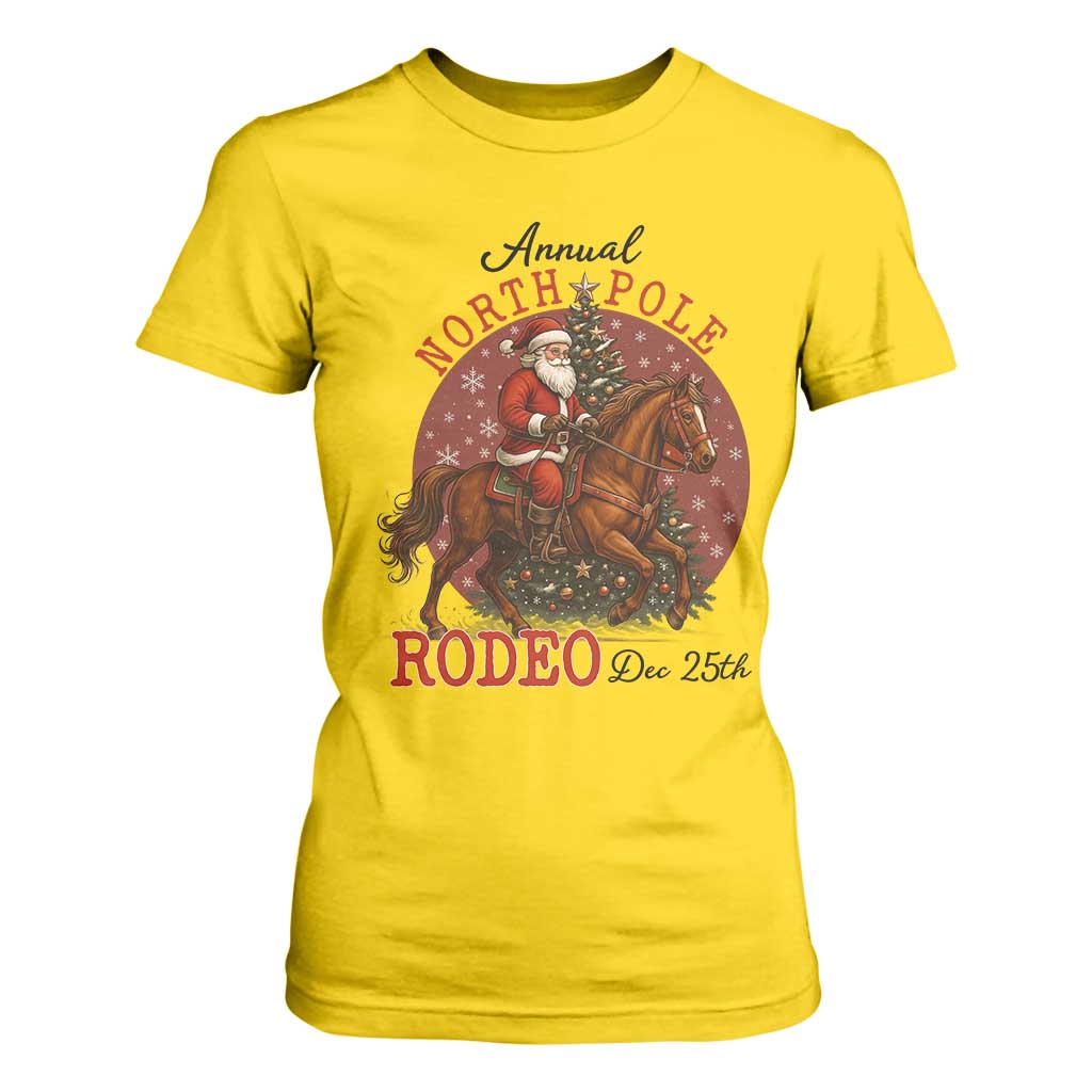 Cowboy Santa Christmas T Shirt For Women Annual North Pole Rodeo Dec 25th TS14 Daisy Print Your Wear