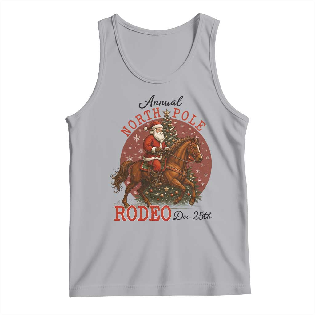 Cowboy Santa Christmas Tank Top Annual North Pole Rodeo Dec 25th TS14 Athletic Heather Print Your Wear