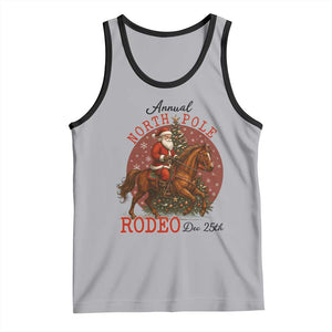 Cowboy Santa Christmas Tank Top Annual North Pole Rodeo Dec 25th TS14 Athletic Heather Black Print Your Wear