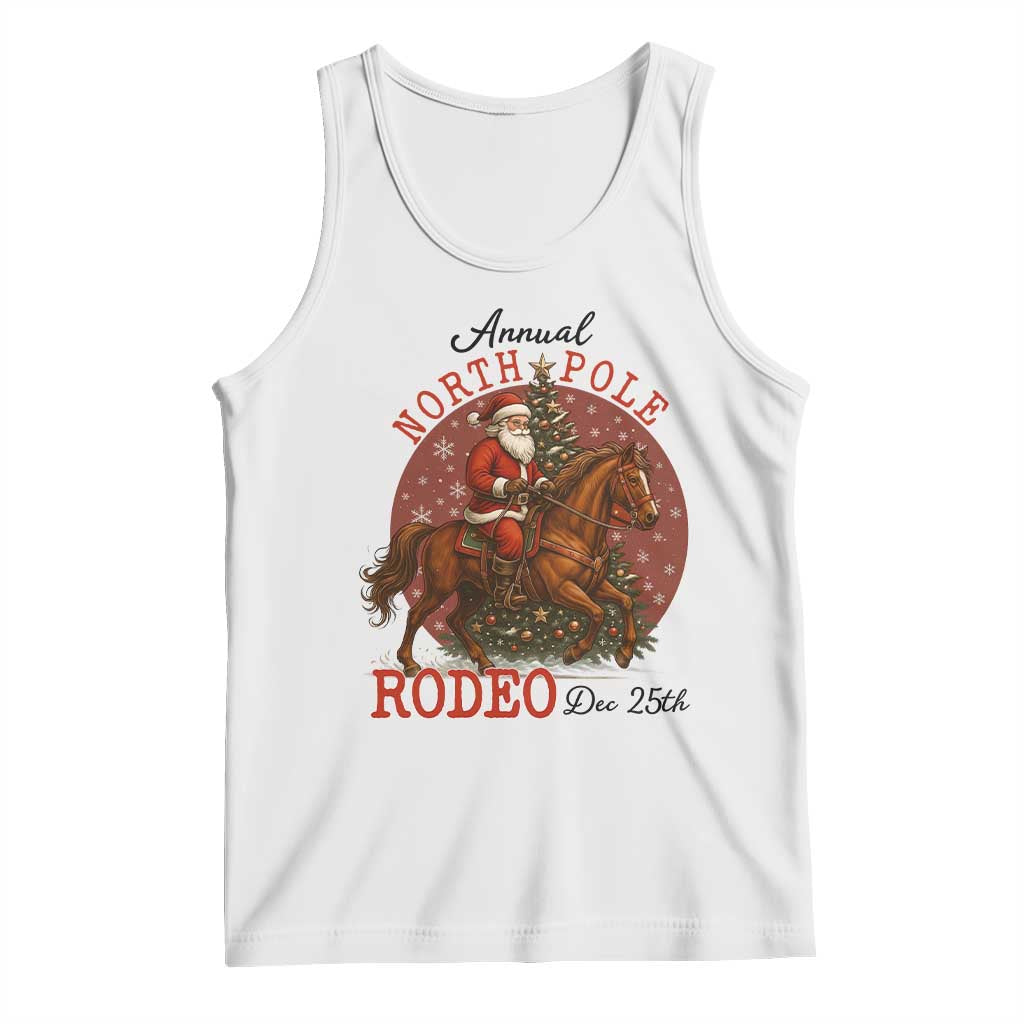 Cowboy Santa Christmas Tank Top Annual North Pole Rodeo Dec 25th TS14 White Print Your Wear
