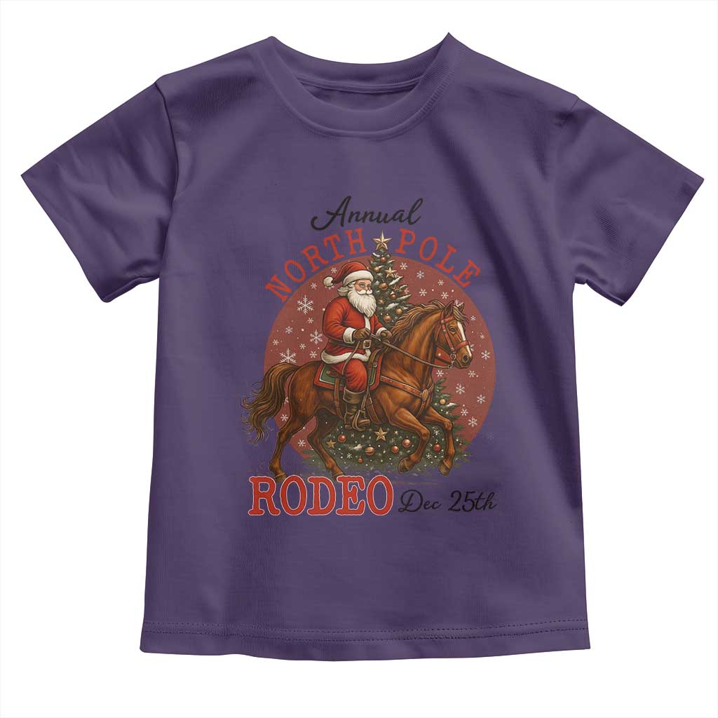 Cowboy Santa Christmas Toddler T Shirt Annual North Pole Rodeo Dec 25th TS14 Purple Print Your Wear