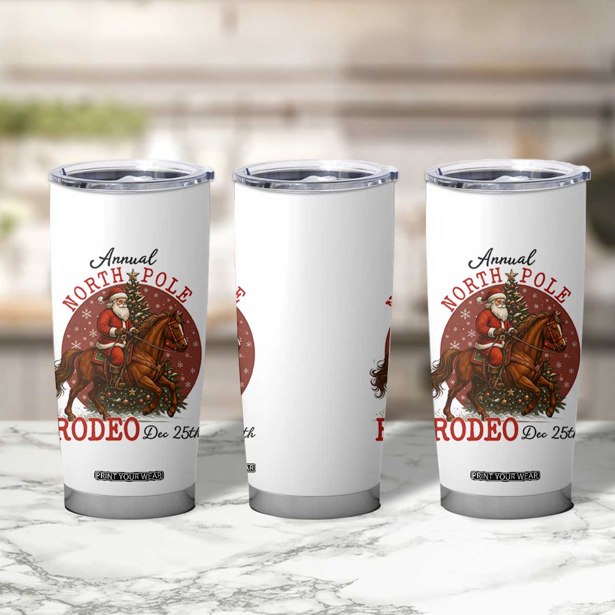 Cowboy Santa Christmas Tumbler Cup Annual North Pole Rodeo Dec 25th TS14 Print Your Wear
