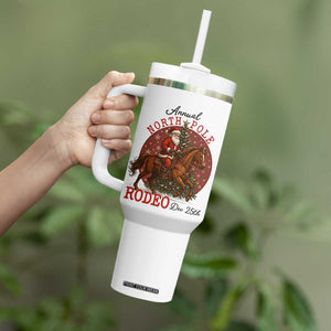 Cowboy Santa Christmas Tumbler With Handle Annual North Pole Rodeo Dec 25th TS14 Print Your Wear