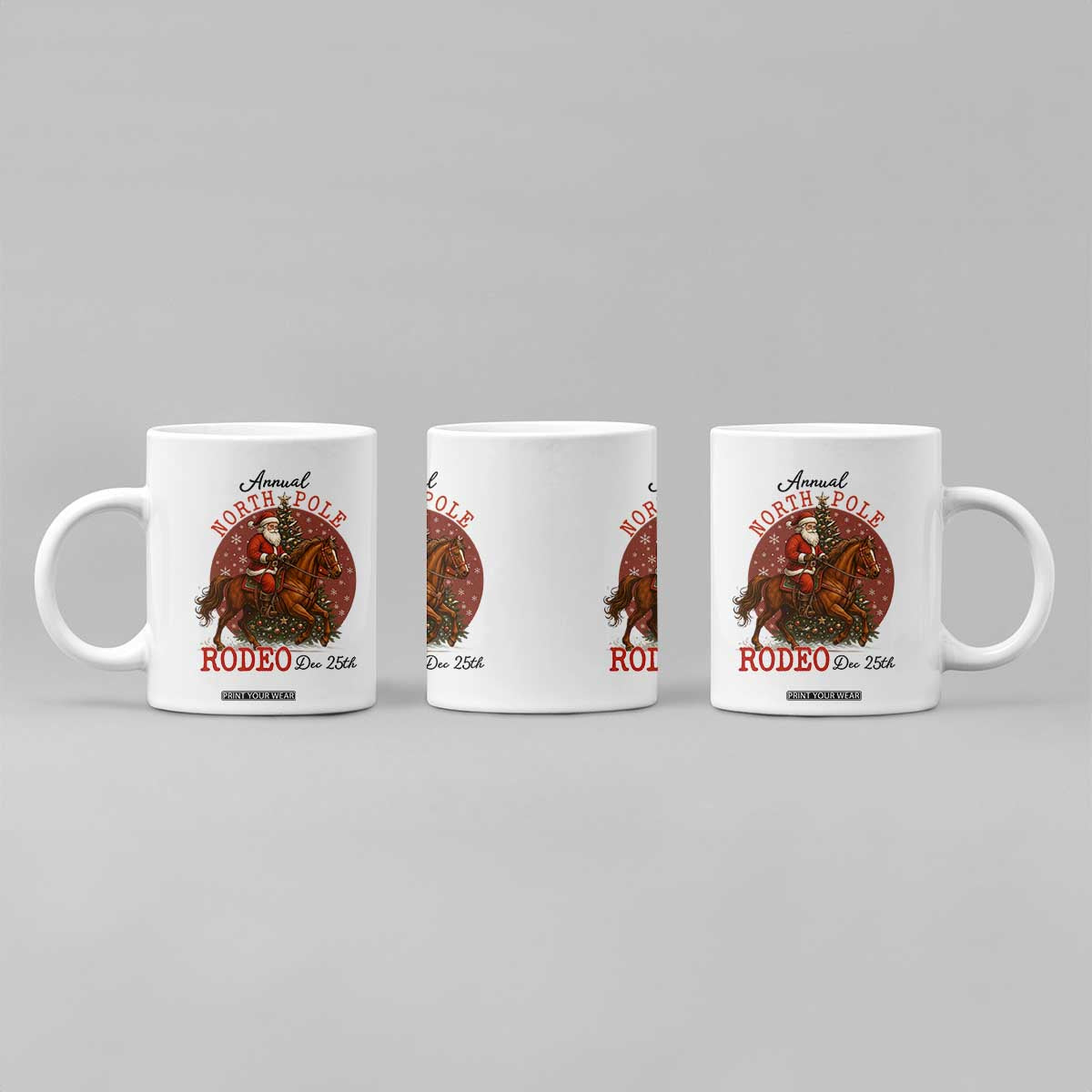 Cowboy Santa Christmas Coffee Mug Annual North Pole Rodeo Dec 25th TS14 Print Your Wear