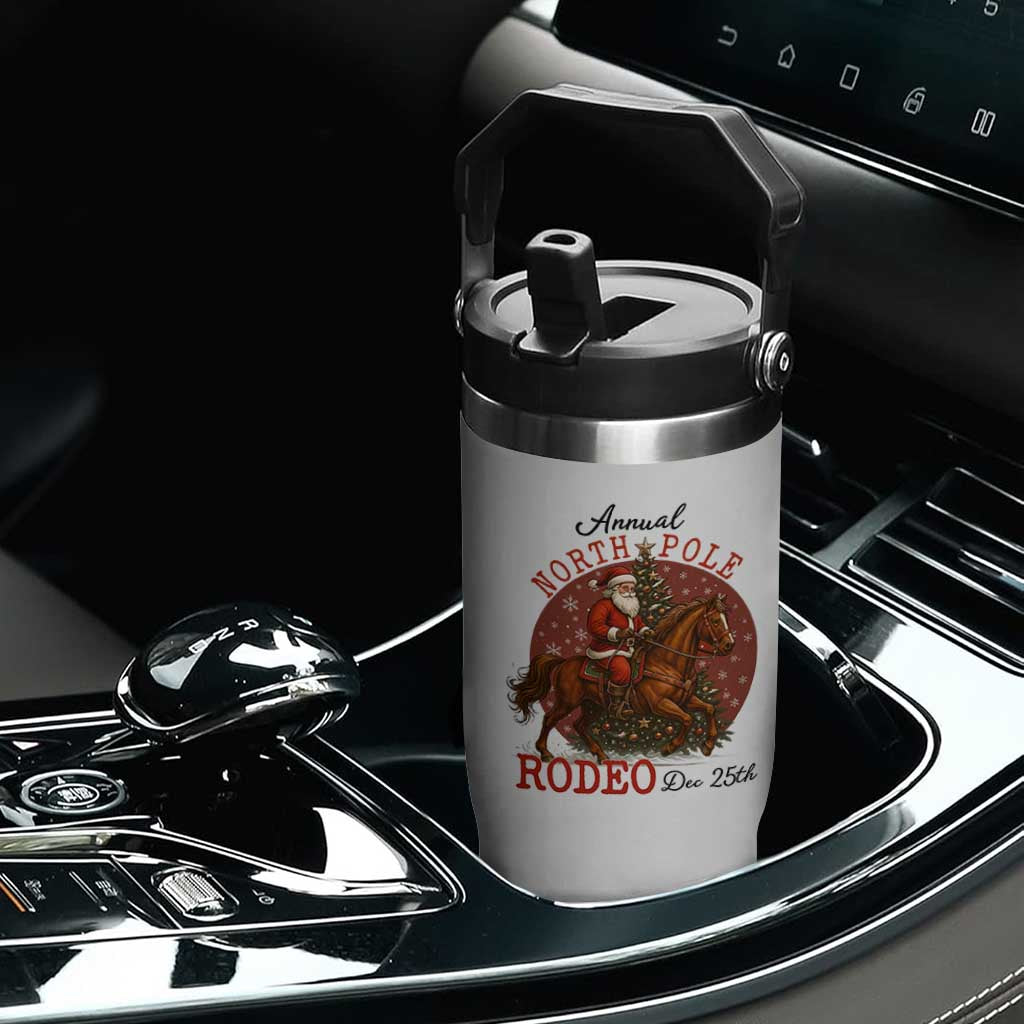 Cowboy Santa Christmas Flip Straw Tumbler Annual North Pole Rodeo Dec 25th TS14 Print Your Wear