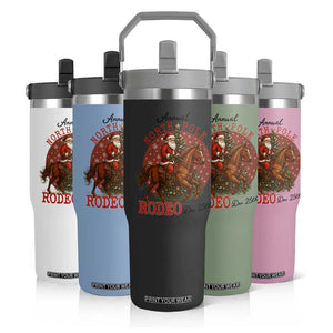 Cowboy Santa Christmas Flip Straw Tumbler Annual North Pole Rodeo Dec 25th TS14 Print Your Wear
