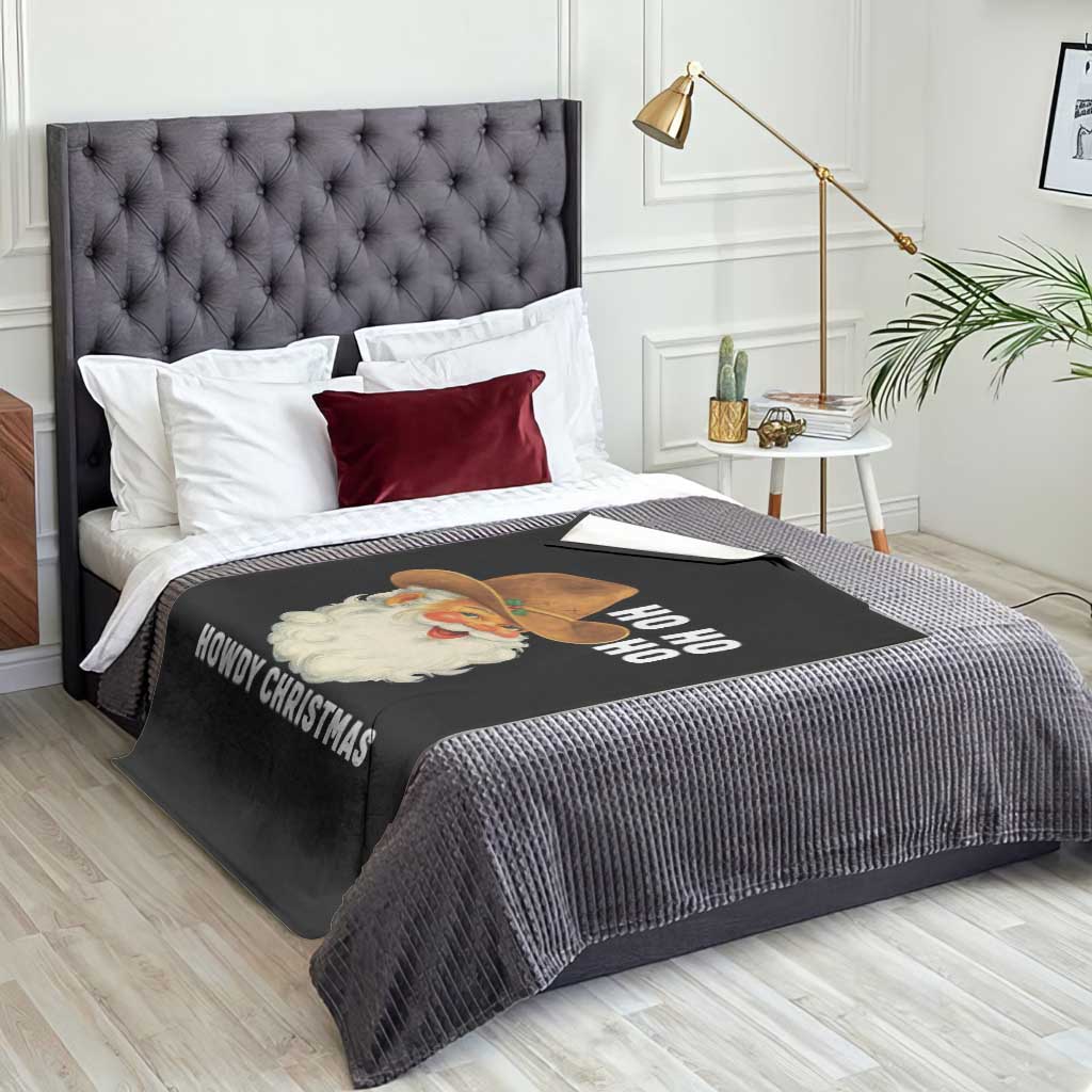 Cowboy Santa Christmas Throw Blanket Ho Ho Ho Howdy Christmas TS14 Print Your Wear