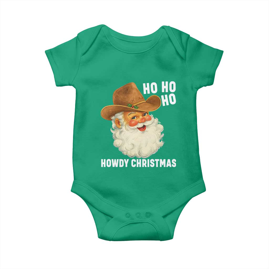 Cowboy Santa Christmas Baby Onesie Ho Ho Ho Howdy Christmas TS14 Irish Green Print Your Wear