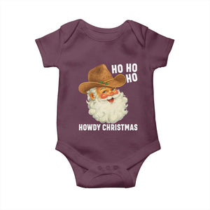 Cowboy Santa Christmas Baby Onesie Ho Ho Ho Howdy Christmas TS14 Maroon Print Your Wear