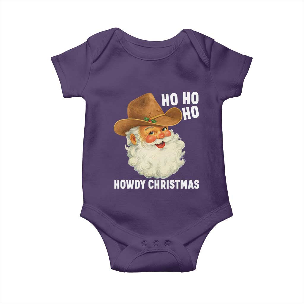 Cowboy Santa Christmas Baby Onesie Ho Ho Ho Howdy Christmas TS14 Purple Print Your Wear