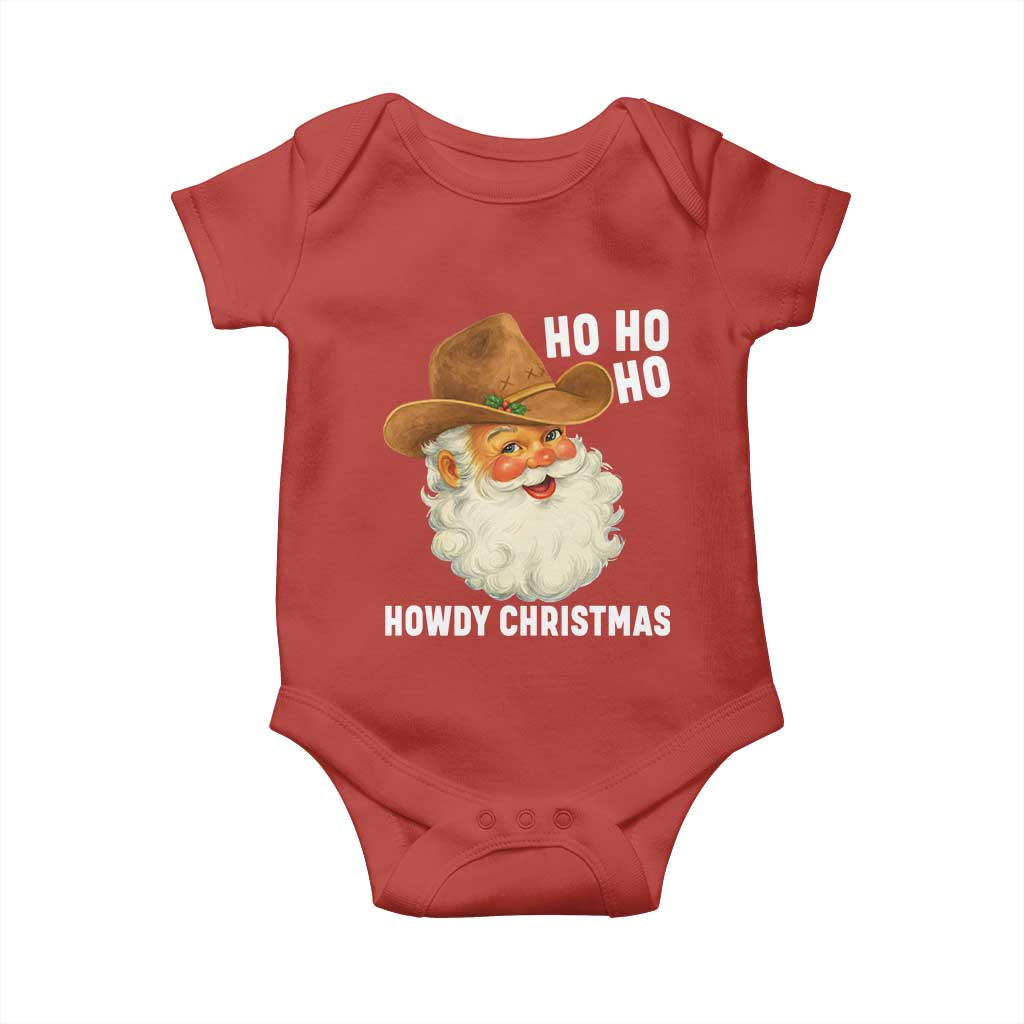 Cowboy Santa Christmas Baby Onesie Ho Ho Ho Howdy Christmas TS14 Red Print Your Wear