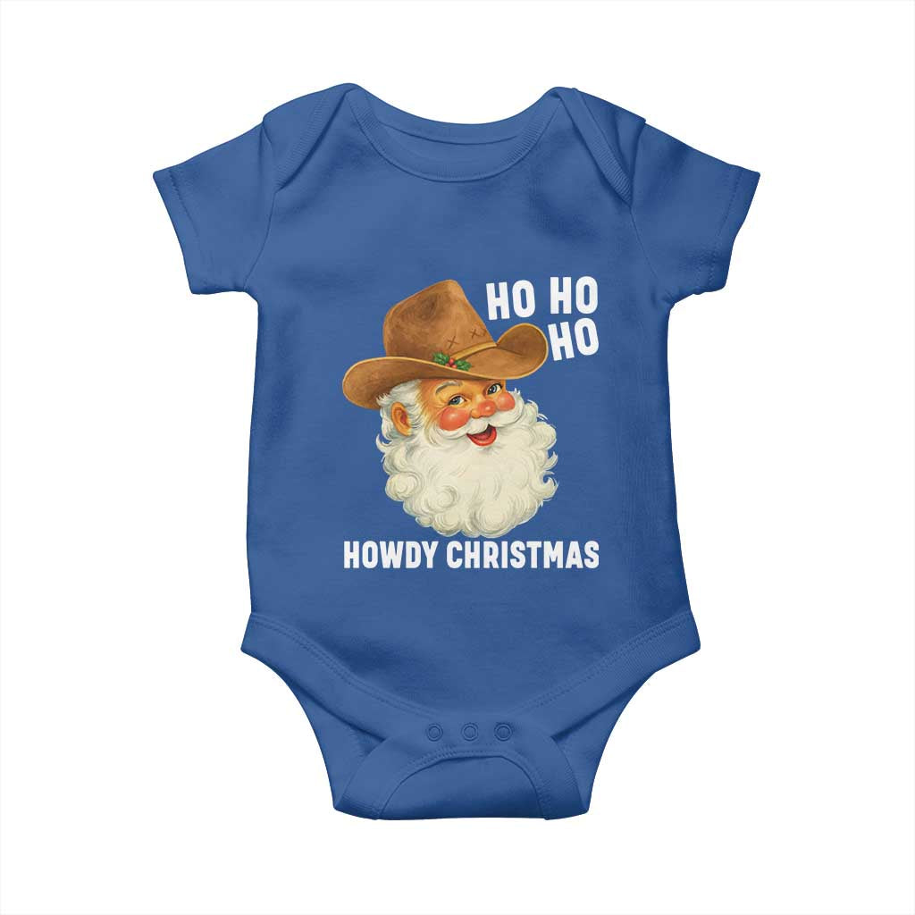 Cowboy Santa Christmas Baby Onesie Ho Ho Ho Howdy Christmas TS14 Royal Blue Print Your Wear