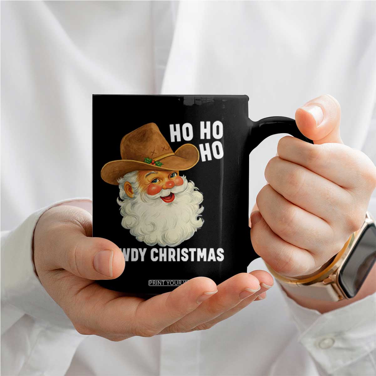 Cowboy Santa Christmas Coffee Mug Ho Ho Ho Howdy Christmas TS14 Print Your Wear