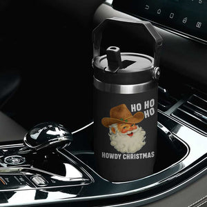 Cowboy Santa Christmas Flip Straw Tumbler Ho Ho Ho Howdy Christmas TS14 Print Your Wear